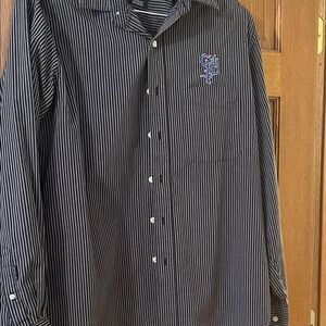 Antigua Black and White Striped Button-Down Shirt Saint Paul Saints baseball